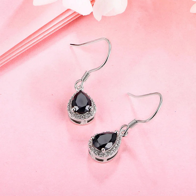 Ruby Amethyst Topaz Zultanite 925 Sterling Silver Drop Earring for Women Created Diaspore Color Change Stone Fine Jewelry