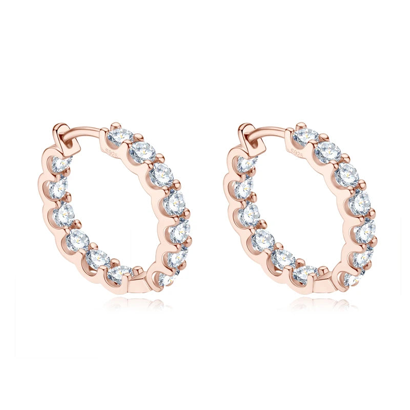 Hoops 100% 925 Sterling Silver Real 3mm Moissanite Stud Earrings For Women Sparkling Jewelry Gifts with GRA Certificate