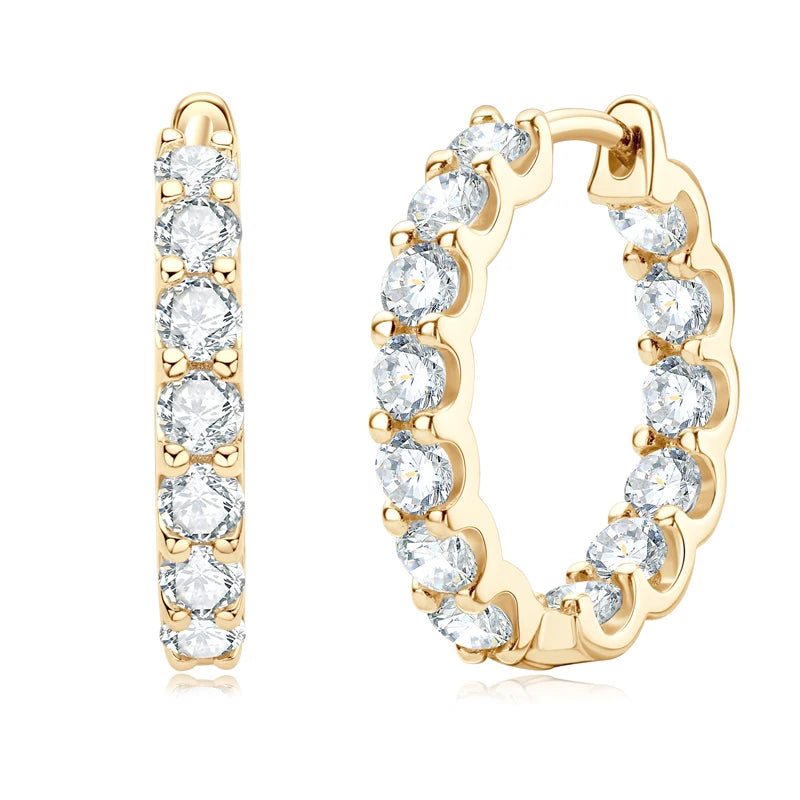 Hoops 100% 925 Sterling Silver Real 3mm Moissanite Stud Earrings For Women Sparkling Jewelry Gifts with GRA Certificate