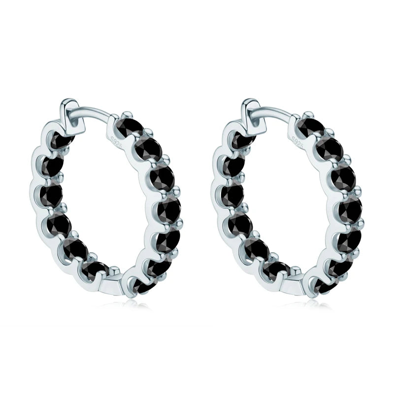 Hoops 100% 925 Sterling Silver Real 3mm Moissanite Stud Earrings For Women Sparkling Jewelry Gifts with GRA Certificate