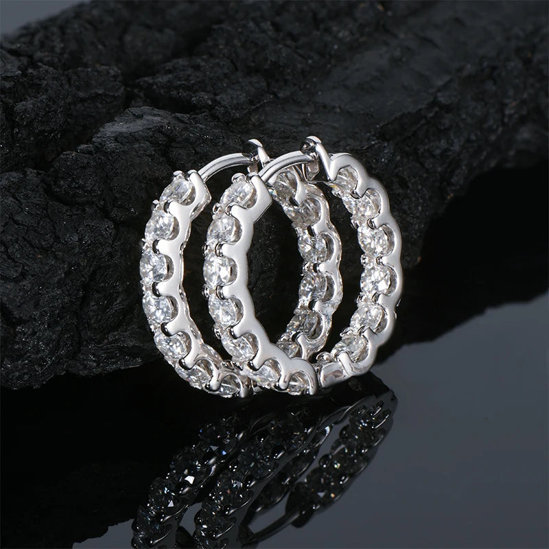Hoops 100% 925 Sterling Silver Real 3mm Moissanite Stud Earrings For Women Sparkling Jewelry Gifts with GRA Certificate