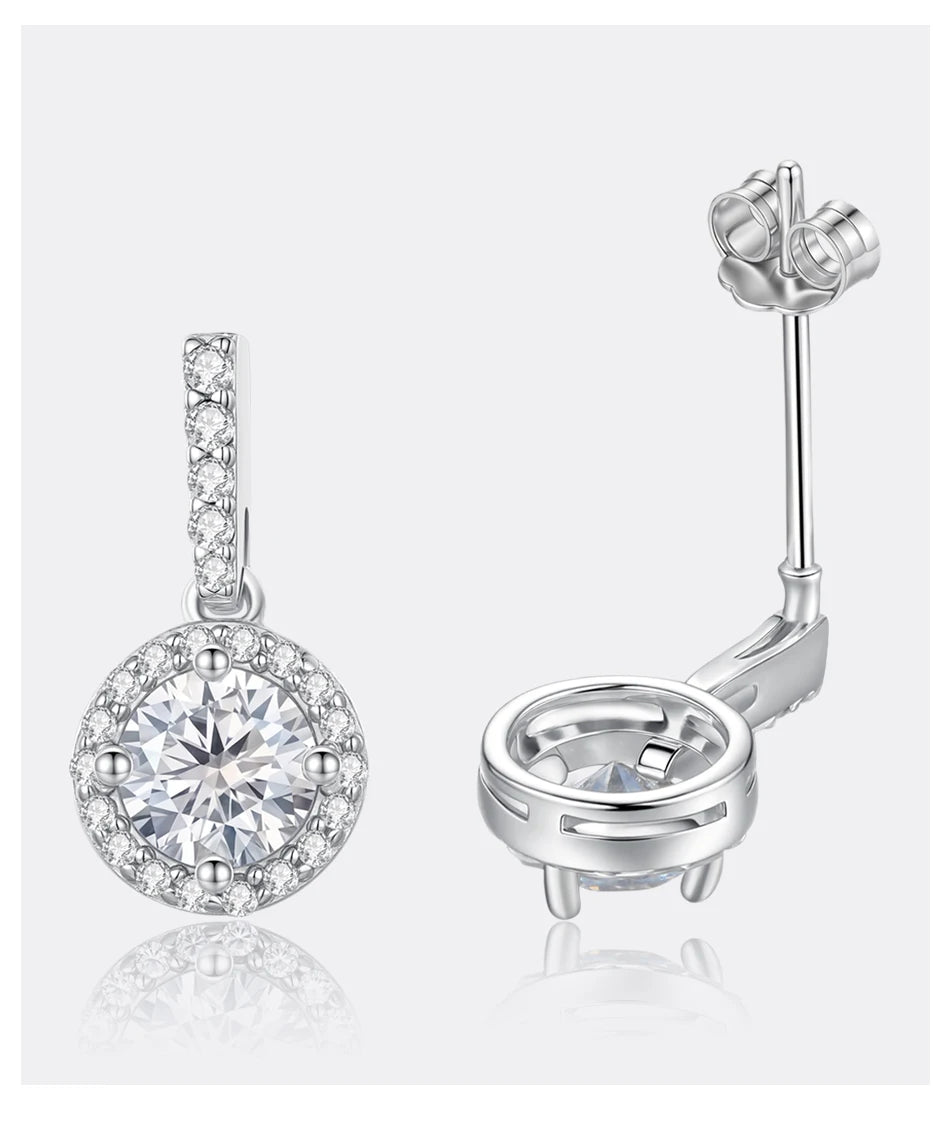 Round Stud Moissanite Earing New Listing Earring 925 Sterling Silver Elegant Korean Bridal Diamond Cute Fine Jewelry