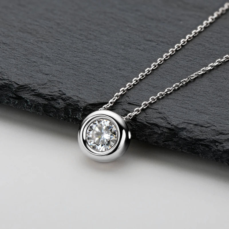 Real 3ct. D Color Moissanite Jewelry Set 925 Silver 18k Gold Plated Pendant Necklace Stud Earrings Set for Women Men Gift