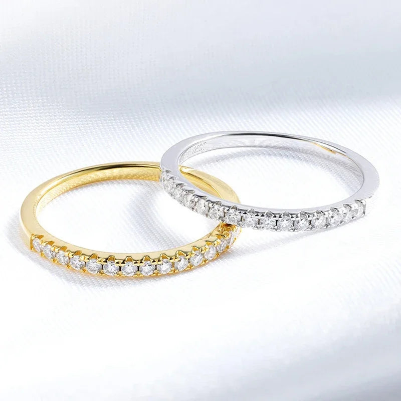 Moissanite Ring Matching Wedding Diamond Band for Women 925 Sterling Silver Female Crown Single Tail Ring