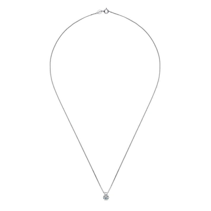Real 925 Silver Moissanite Jewelry Set Gold Plated 0.5-2ct Stud Earrings Solitaire Pendant Necklace Set for Women Men Gift