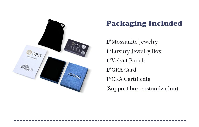Real 3ct. D Color Moissanite Jewelry Set 925 Silver 18k Gold Plated Pendant Necklace Stud Earrings Set for Women Men Gift