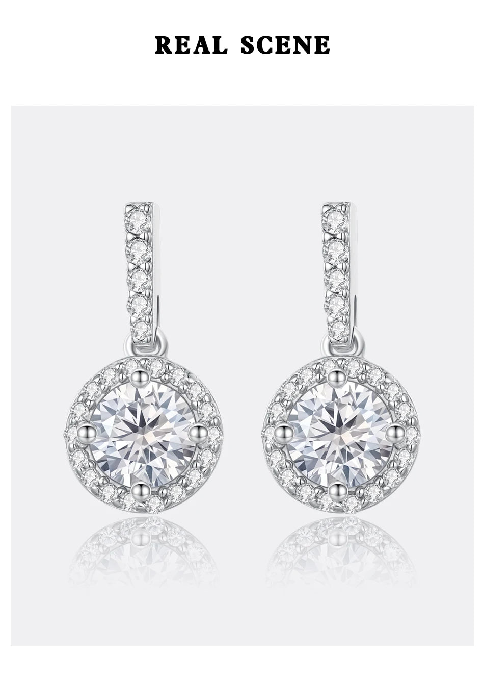 Round Stud Moissanite Earing New Listing Earring 925 Sterling Silver Elegant Korean Bridal Diamond Cute Fine Jewelry