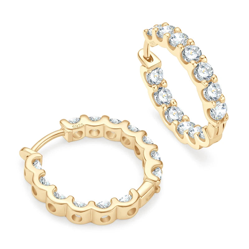 Hoops 100% 925 Sterling Silver Real 3mm Moissanite Stud Earrings For Women Sparkling Jewelry Gifts with GRA Certificate