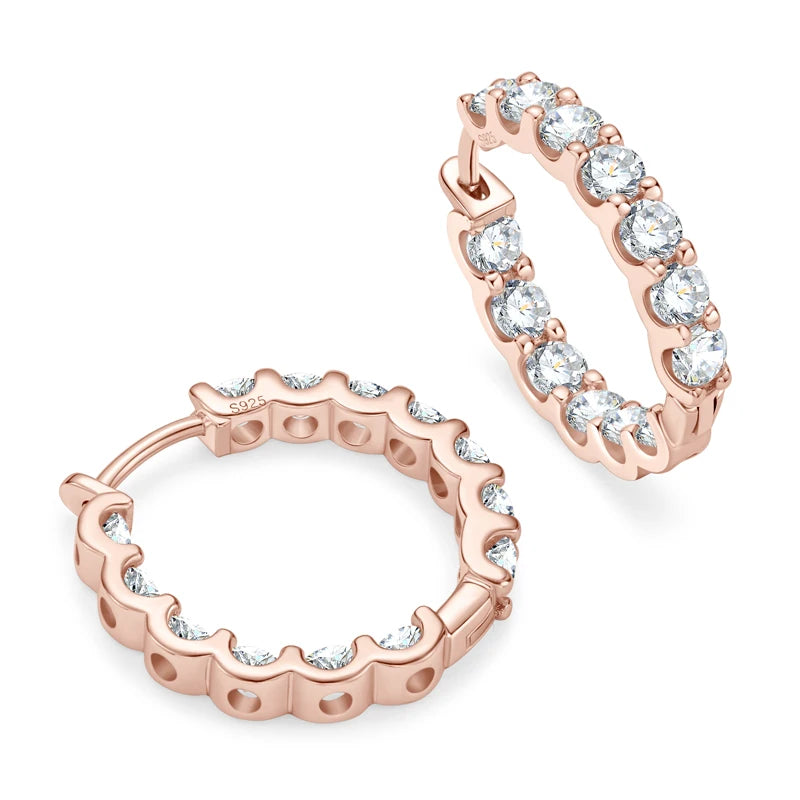 Hoops 100% 925 Sterling Silver Real 3mm Moissanite Stud Earrings For Women Sparkling Jewelry Gifts with GRA Certificate