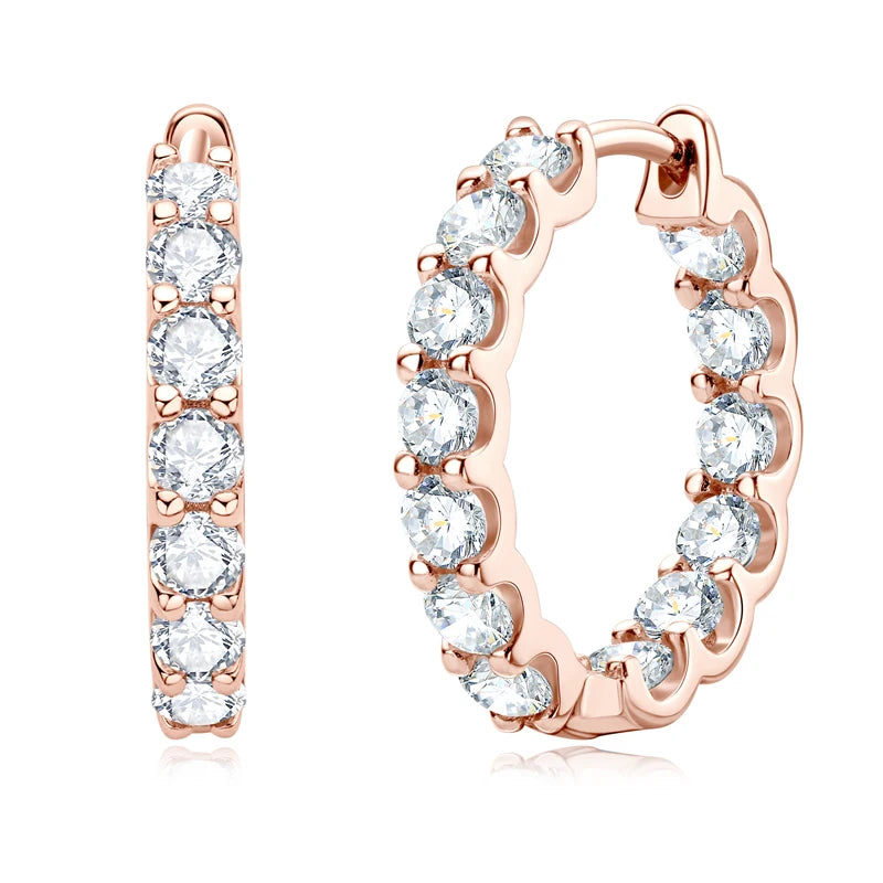 Hoops 100% 925 Sterling Silver Real 3mm Moissanite Stud Earrings For Women Sparkling Jewelry Gifts with GRA Certificate