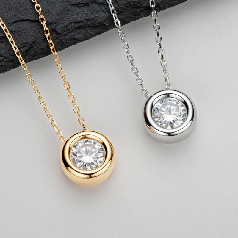 Real 3ct. D Color Moissanite Jewelry Set 925 Silver 18k Gold Plated Pendant Necklace Stud Earrings Set for Women Men Gift