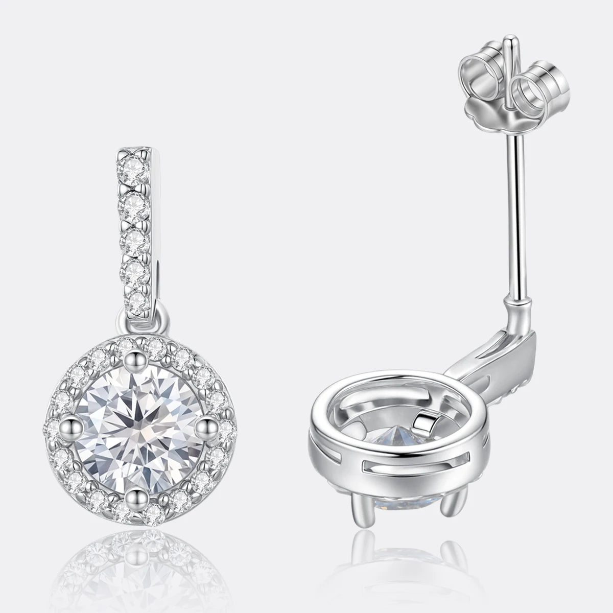 Round Stud Moissanite Earing New Listing Earring 925 Sterling Silver Elegant Korean Bridal Diamond Cute Fine Jewelry