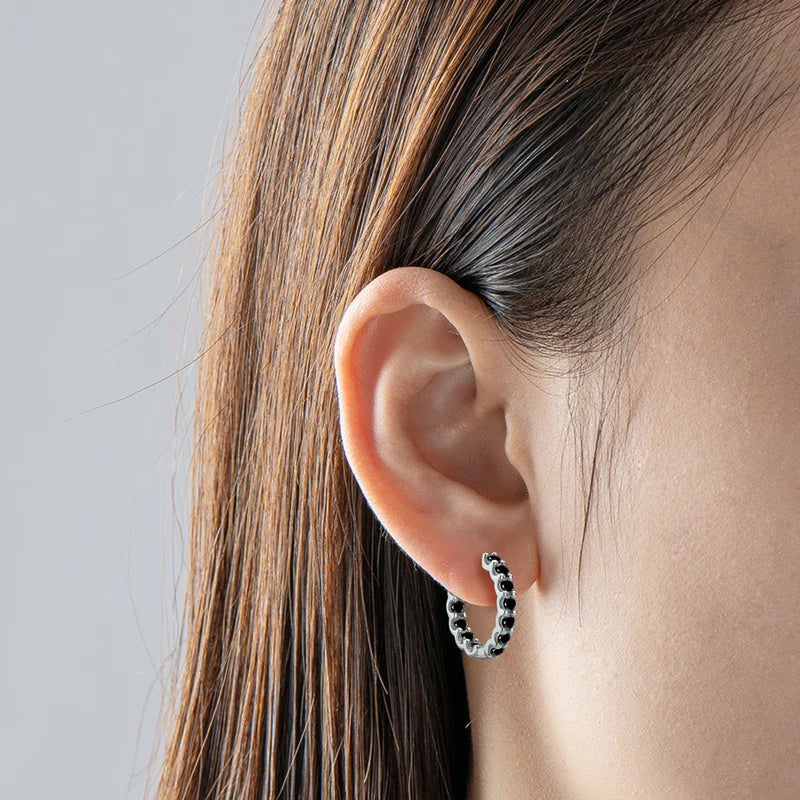 Hoops 100% 925 Sterling Silver Real 3mm Moissanite Stud Earrings For Women Sparkling Jewelry Gifts with GRA Certificate