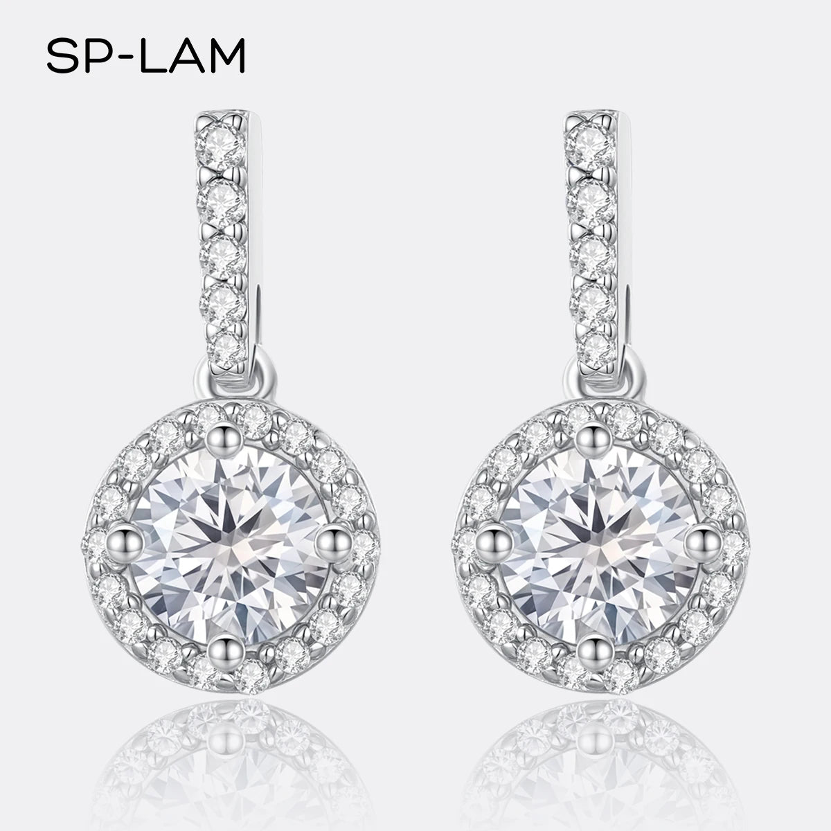 Round Stud Moissanite Earing New Listing Earring 925 Sterling Silver Elegant Korean Bridal Diamond Cute Fine Jewelry