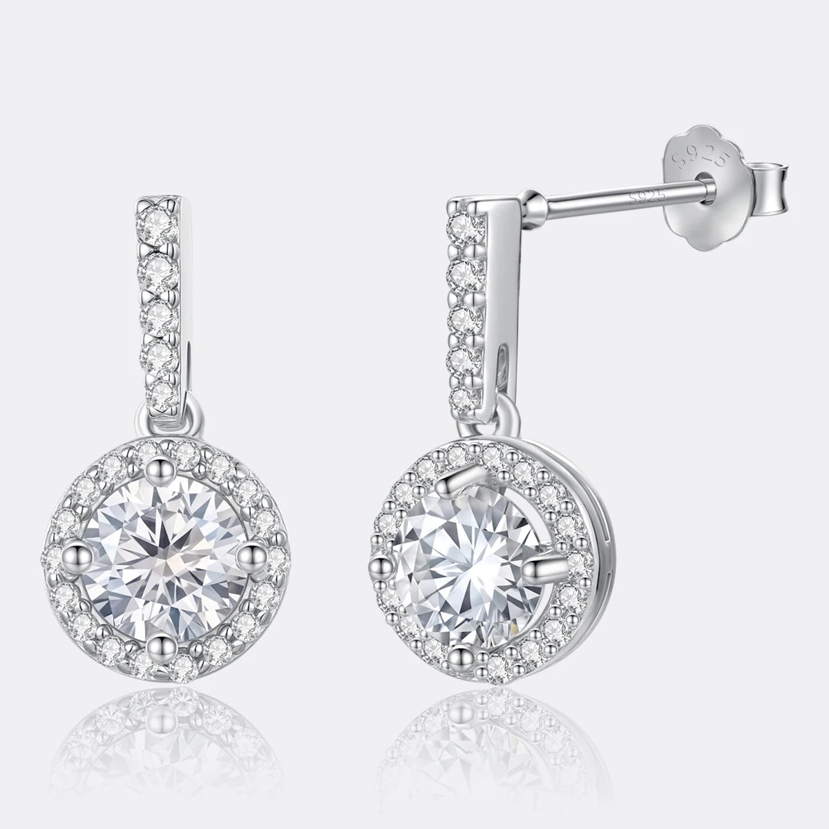 Round Stud Moissanite Earing New Listing Earring 925 Sterling Silver Elegant Korean Bridal Diamond Cute Fine Jewelry