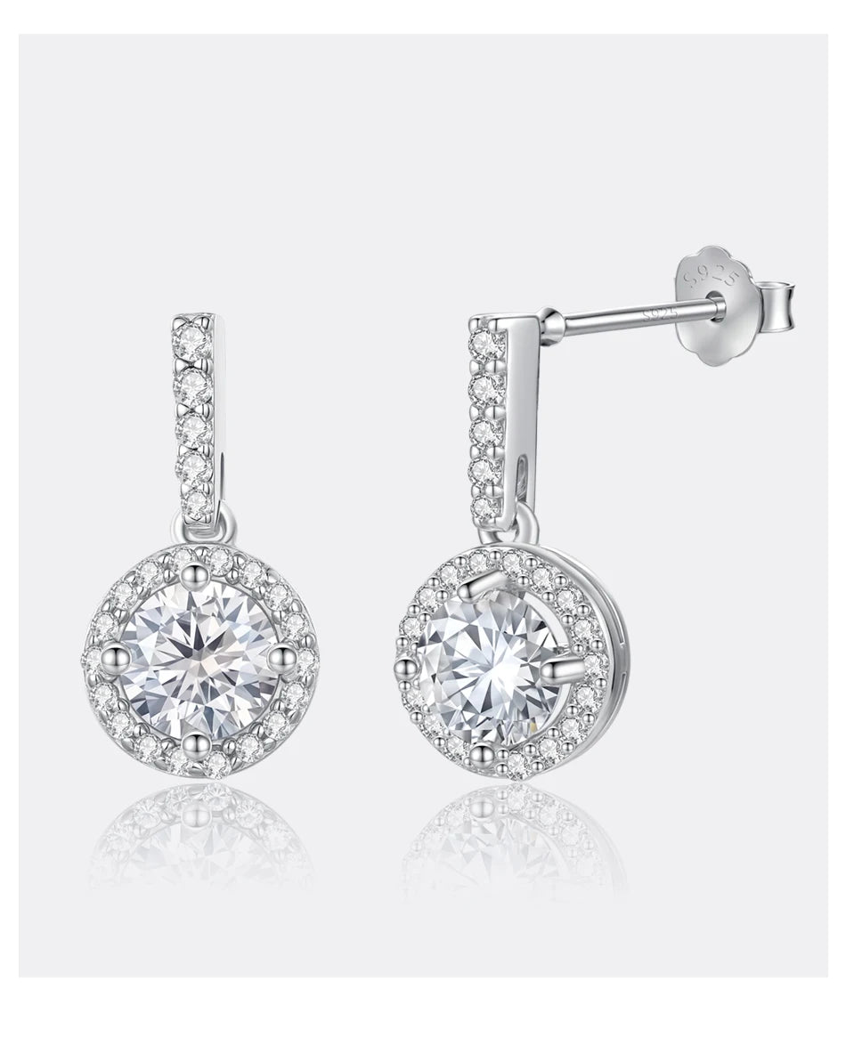 Round Stud Moissanite Earing New Listing Earring 925 Sterling Silver Elegant Korean Bridal Diamond Cute Fine Jewelry