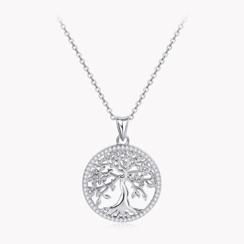 Tree Of Life Pendant Necklace with D Color Moissanite, 925 Silver Fine Jewelry for Women, Men - Birthday Party Gift