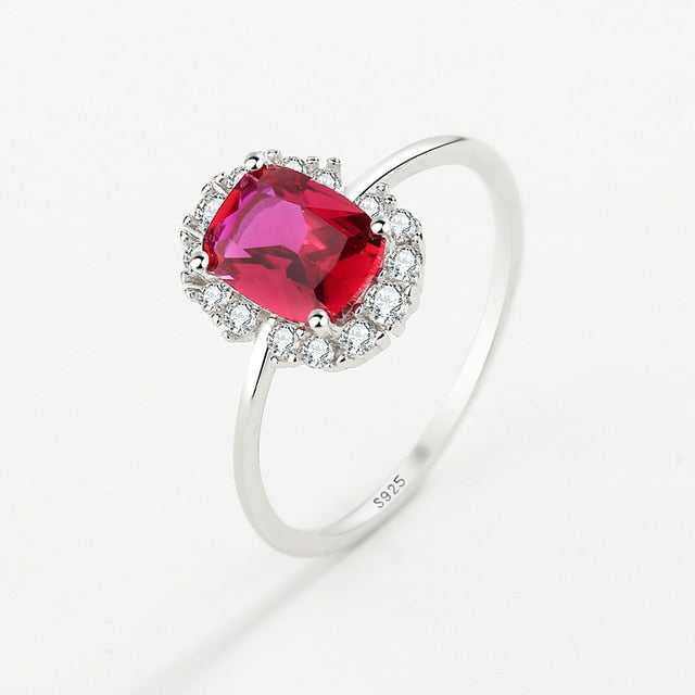 NEW Fashion Amethyst Ring For Women Purple Real S925 Sterling Silver Ring