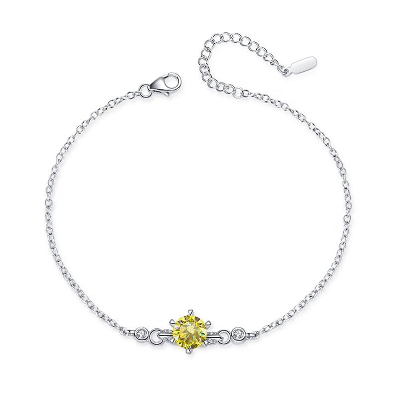 Real 1.0CT Moissanite Diamond 925 Sterling Silver Bracelet For Women