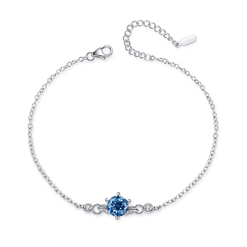 Real 1.0CT Moissanite Diamond 925 Sterling Silver Bracelet For Women