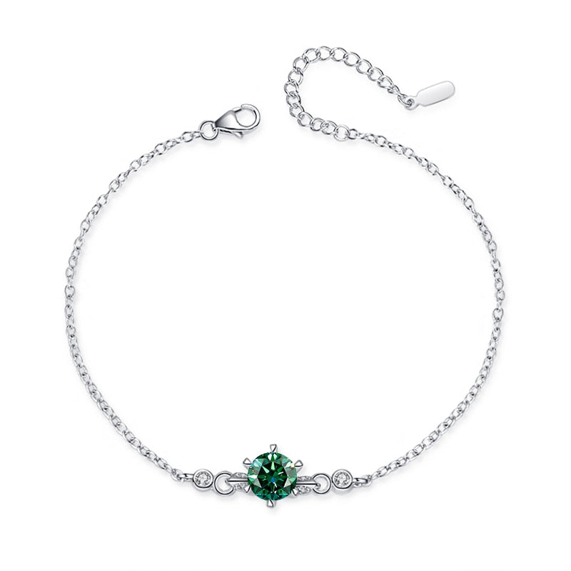Real 1.0CT Moissanite Diamond 925 Sterling Silver Bracelet For Women