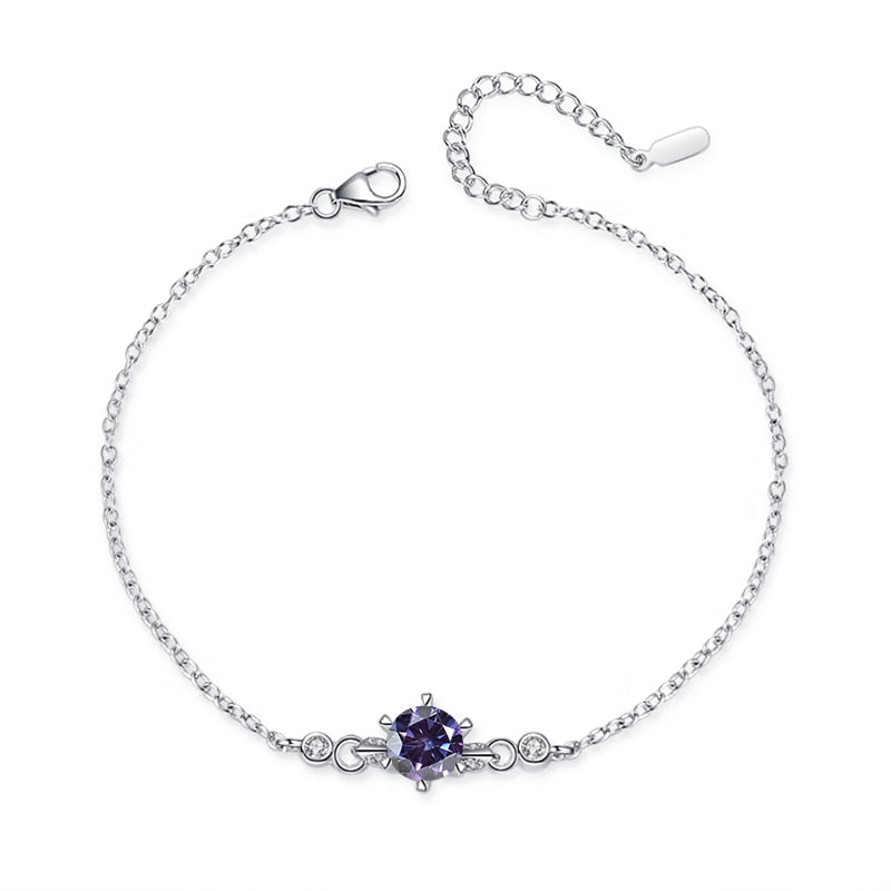 Real 1.0CT Moissanite Diamond 925 Sterling Silver Bracelet For Women