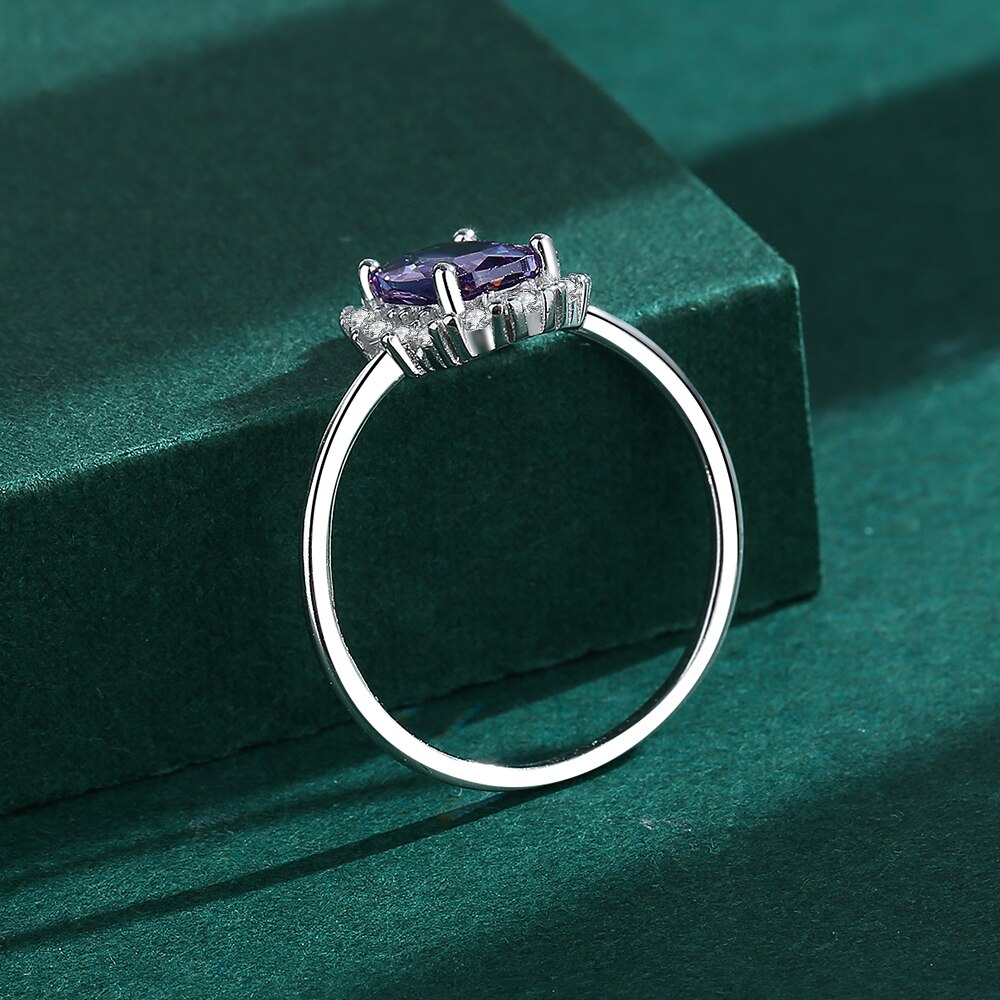 NEW Fashion Amethyst Ring For Women Purple Real S925 Sterling Silver Ring