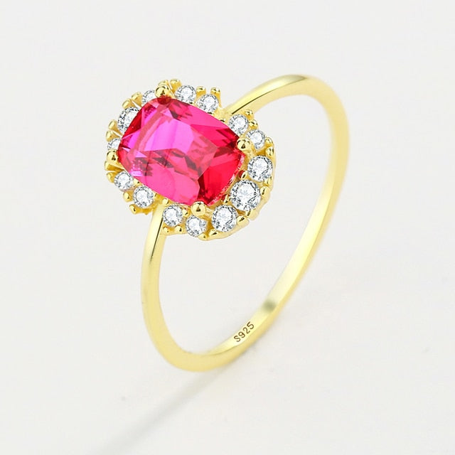 NEW Fashion Amethyst Ring For Women Purple Real S925 Sterling Silver Ring