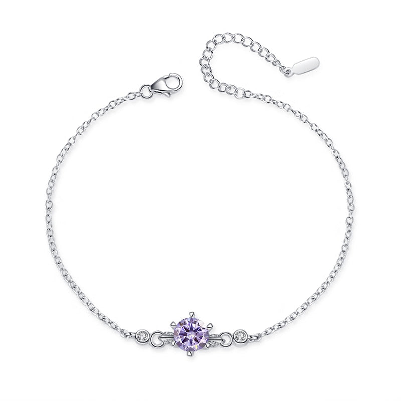 Real 1.0CT Moissanite Diamond 925 Sterling Silver Bracelet For Women