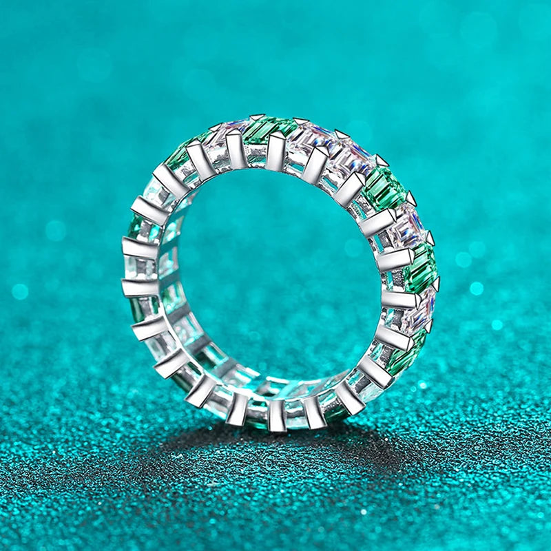 10.5CT All Moissanite Rings for Women Wedding Full Enternity Diamond Band 100% S925 Sterling Silver Jewelry