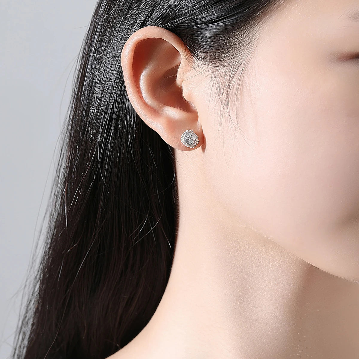 Stud New Earring Elegant Hot 925 Silver Moissanite Wedding Earring For Bride Fine Jewelry Korean