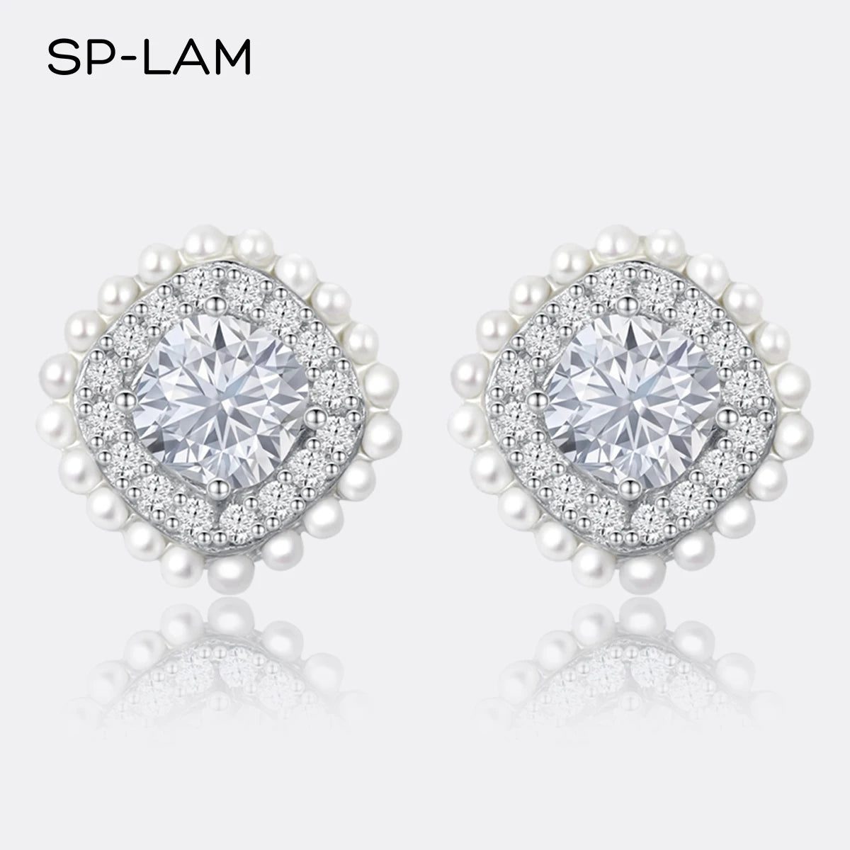 Stud New Earring Elegant Hot 925 Silver Moissanite Wedding Earring For Bride Fine Jewelry Korean