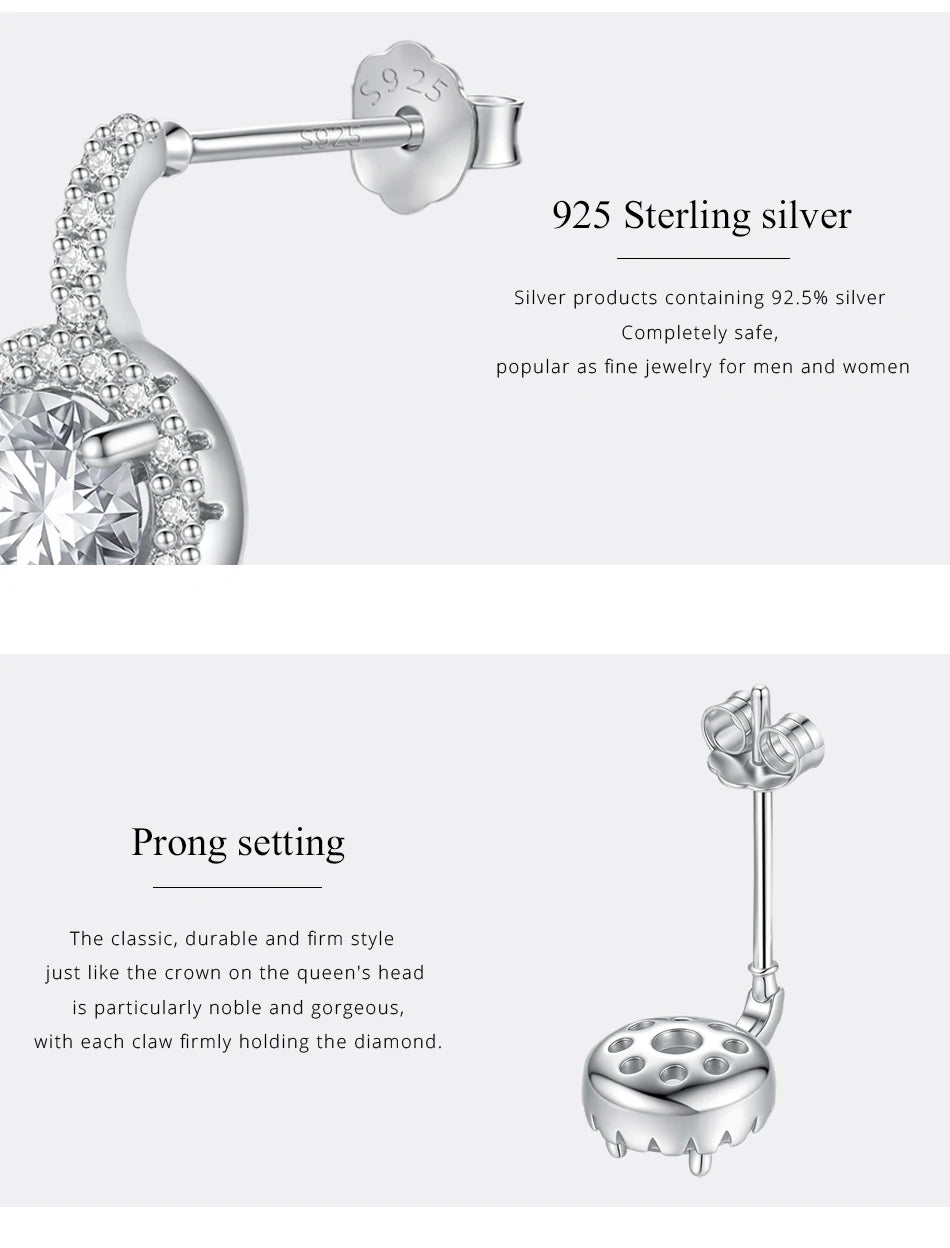 Silver Moissanite 925 Wedding Bride Diamond The New Listing Elegant For Woman Hot Sale Small Earing Korean Earring