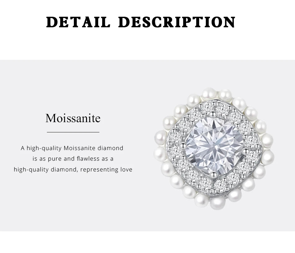Stud New Earring Elegant Hot 925 Silver Moissanite Wedding Earring For Bride Fine Jewelry Korean