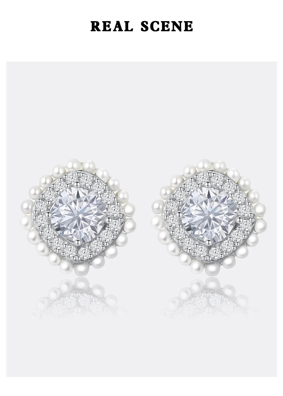 Stud New Earring Elegant Hot 925 Silver Moissanite Wedding Earring For Bride Fine Jewelry Korean