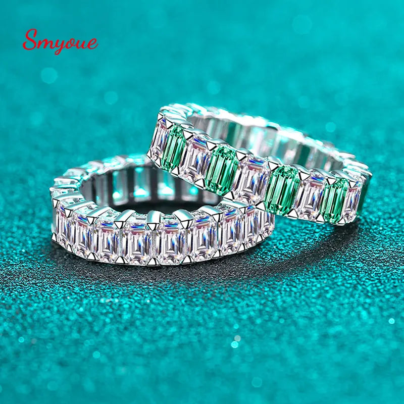 10.5CT All Moissanite Rings for Women Wedding Full Enternity Diamond Band 100% S925 Sterling Silver Jewelry