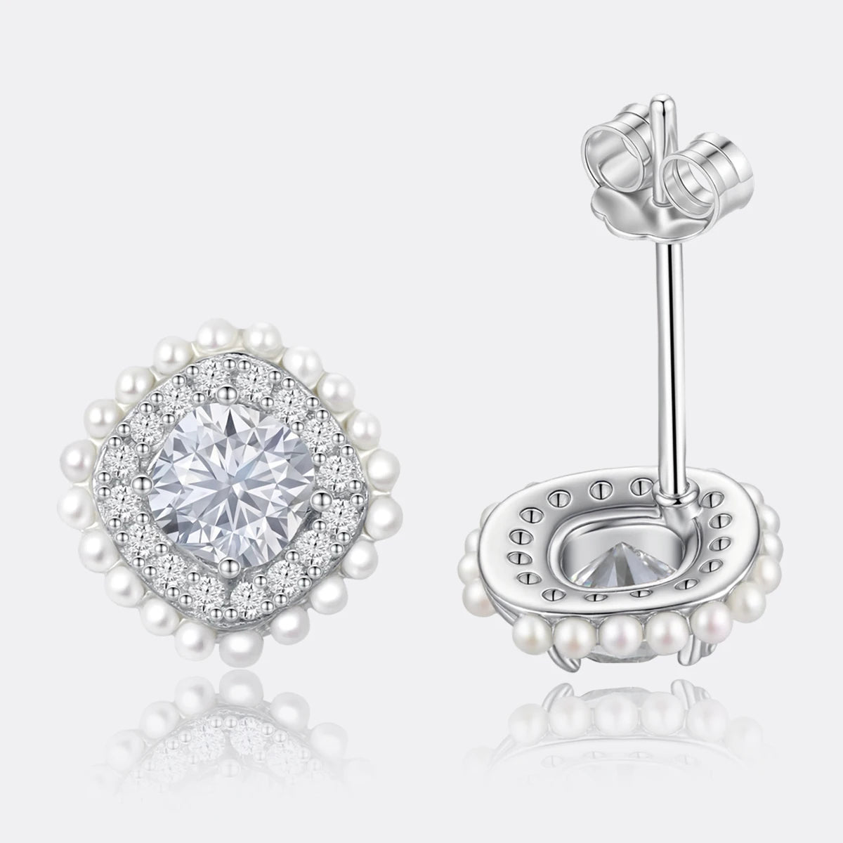 Stud New Earring Elegant Hot 925 Silver Moissanite Wedding Earring For Bride Fine Jewelry Korean