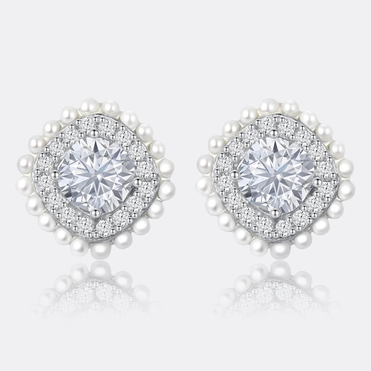 Stud New Earring Elegant Hot 925 Silver Moissanite Wedding Earring For Bride Fine Jewelry Korean