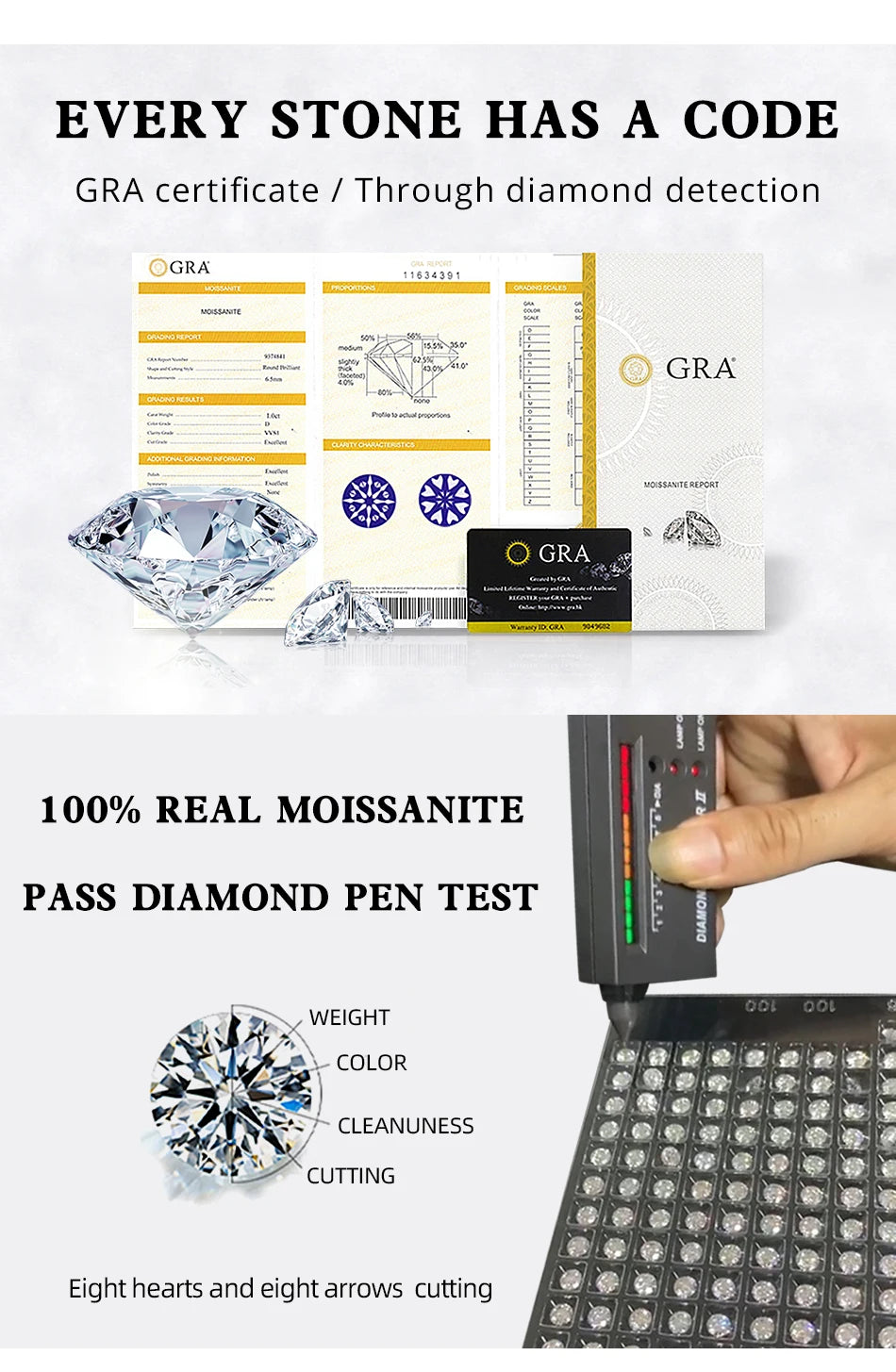 Classic Design Simple Round Moissanite Earrings Studs Six Claw Trendy Women And Men Ear Studs 0.5ct 1ct 2ct Choose Gifts