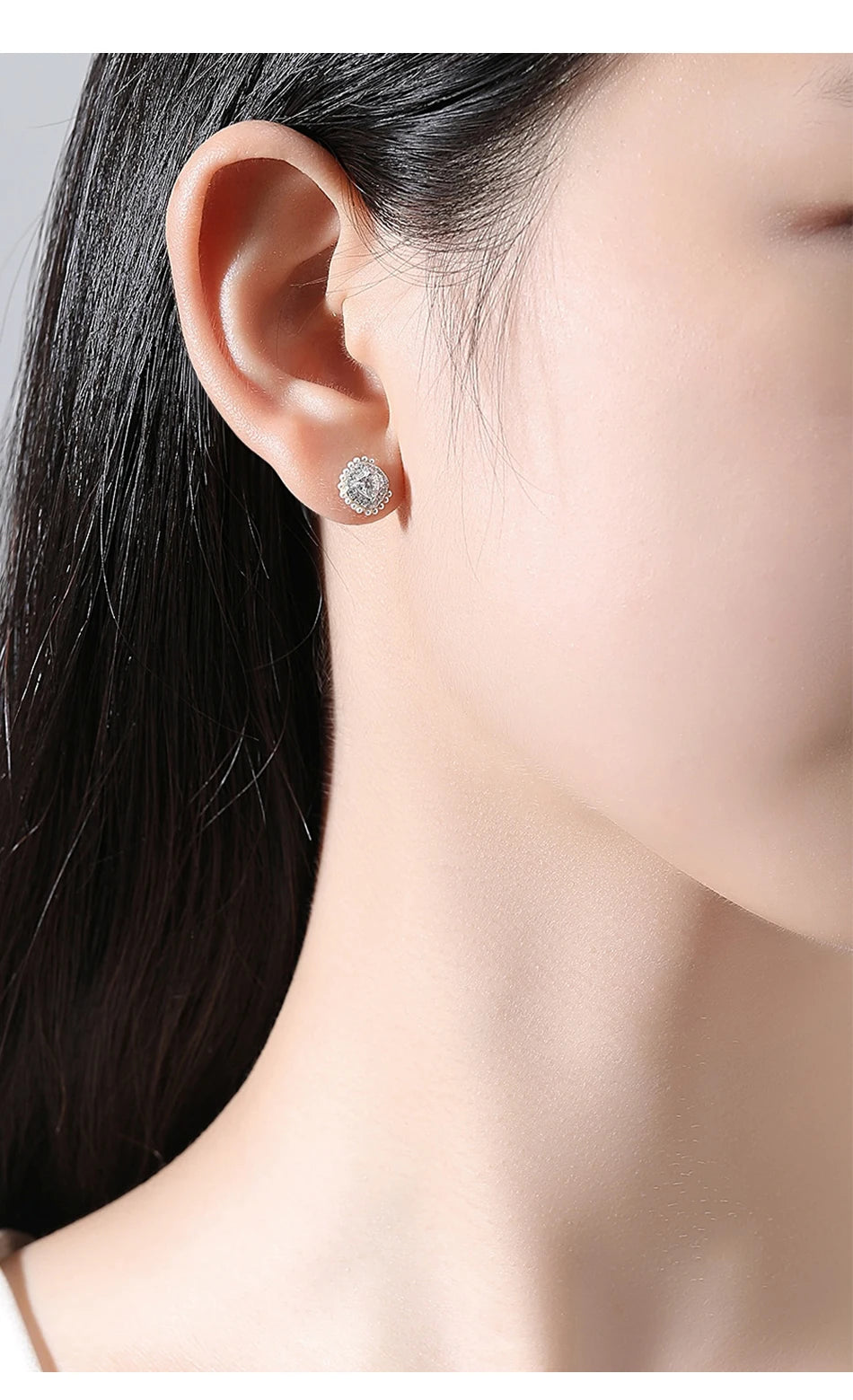 Stud New Earring Elegant Hot 925 Silver Moissanite Wedding Earring For Bride Fine Jewelry Korean