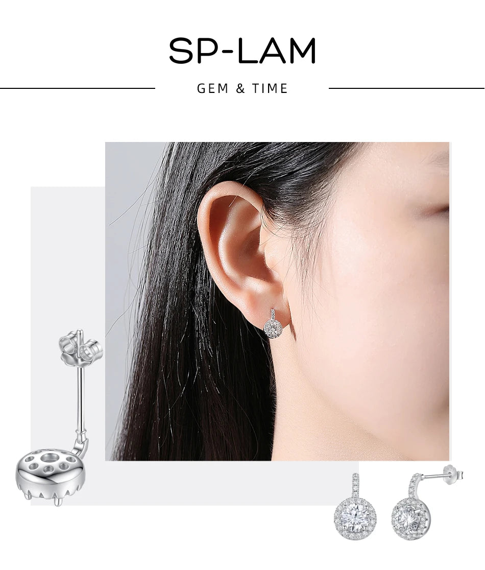 Silver Moissanite 925 Wedding Bride Diamond The New Listing Elegant For Woman Hot Sale Small Earing Korean Earring