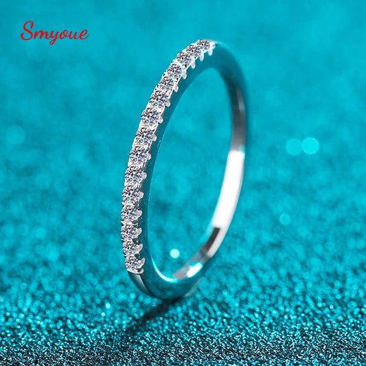Moissanite Ring Matching Wedding Diamond Band for Women 925 Sterling Silver Female Crown Single Tail Ring