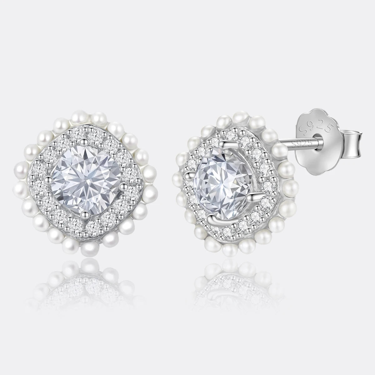 Stud New Earring Elegant Hot 925 Silver Moissanite Wedding Earring For Bride Fine Jewelry Korean