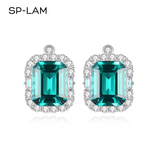 Noble Emerald Green 925 Sterling Silver Earrings Studs