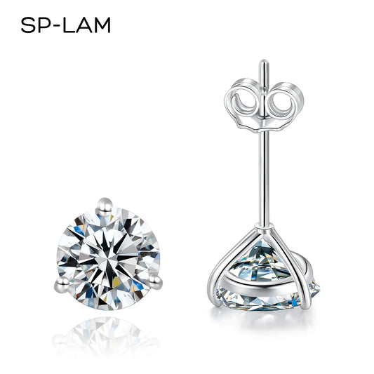 Moissanite Stud Earrings Women Sterling Silver 925 Classic Style Korean Fashion Small Earring Pendientes Cерьги Gift